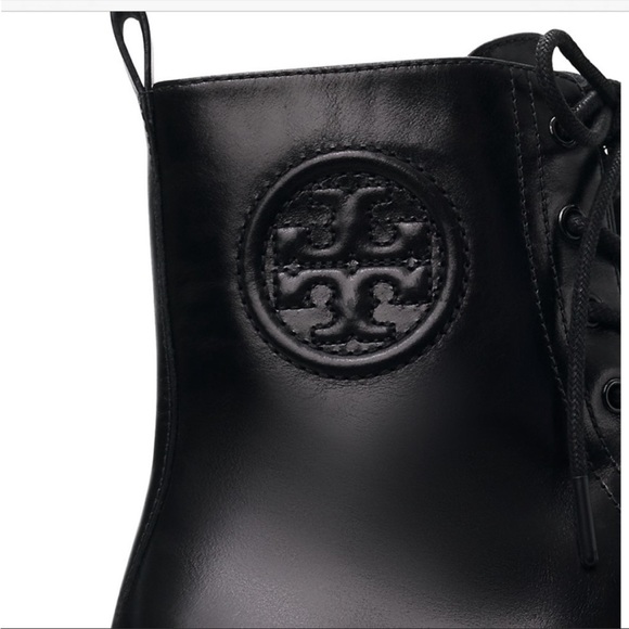 Tory Burch Miller Logo Leather Lug Sole Booties - Picture 3 of 5